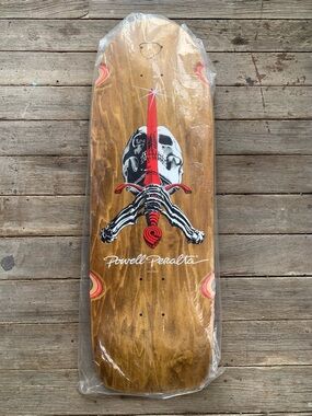 Powell Peralta 9.5 oldschool shape reprint natural new skull graphic never used